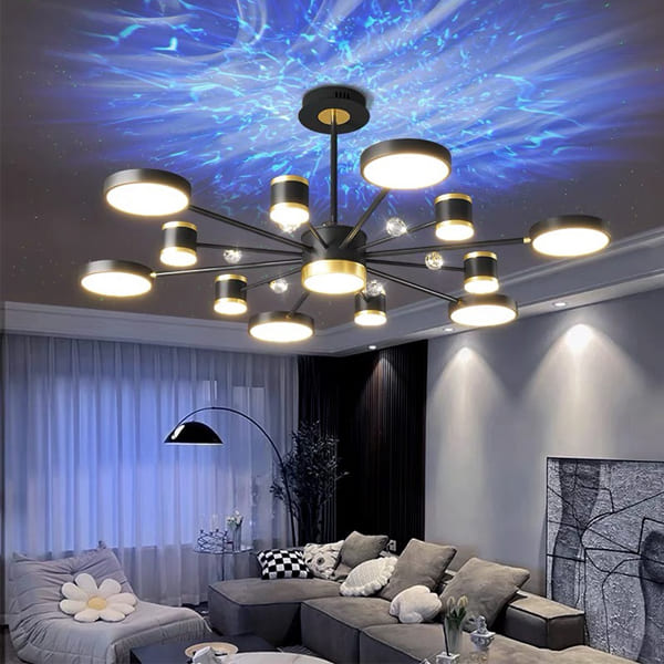 Đèn chùm thiết kế Tương lai (Futuristic): Những phi thuyền ánh sáng giữa trần nhà