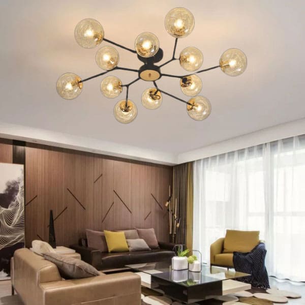 Đèn chùm hiện đại ốp sát trần (Ceiling Mount): Giải pháp cứu cánh cho chung cư trần 2m5