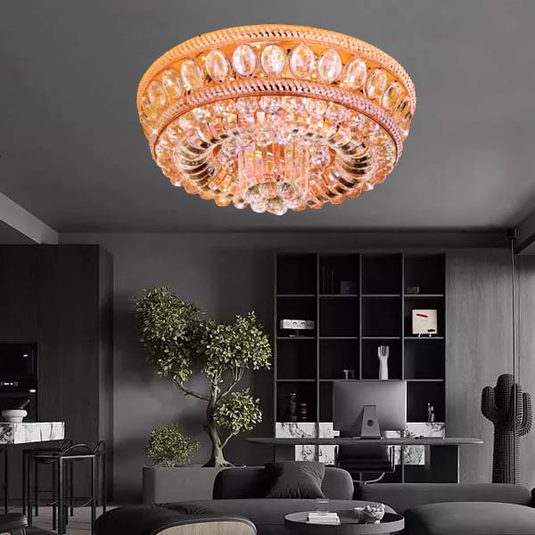 Nên chọn Đèn mâm pha lê Vuông hay Tròn? Bí quyết phối hợp với Sofa và Bàn trà