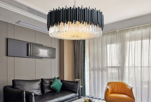 Đèn Pha Lê Thả Trần Phòng Khách Kết Hợp Với Các Phong Cách Nội Thất