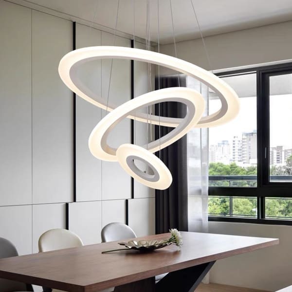 Top 10 mẫu Đèn thả 3 vòng LED (Ring Light) đẹp nhất cho phòng khách
