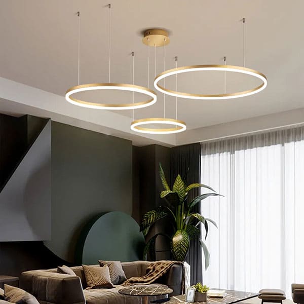 Đèn thả vòng tròn LED: Sự lựa chọn tối ưu cho phòng khách hiện đại