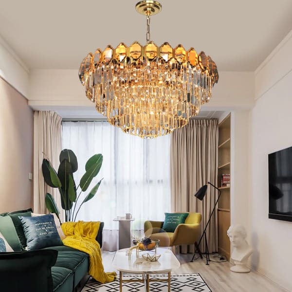 Thay thế đèn bàn bằng Đèn thả pha lê mini cho tab đầu giường phòng ngủ