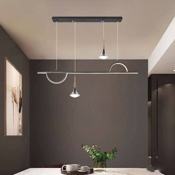 Nguyên tắc phối Đèn thả bàn ăn chữ nhật: Chọn 1 đèn dài hay combo 3 đèn đơn?