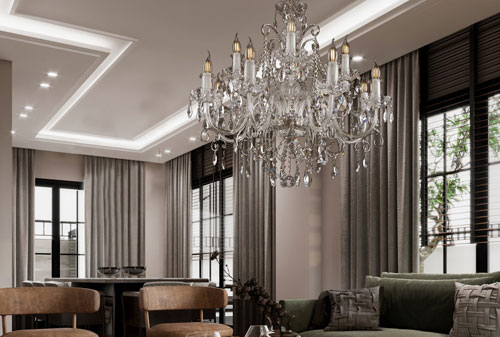 Giá đèn chùm pha lê phòng khách ở đâu rẻ, uy tín, chất lượng nhất