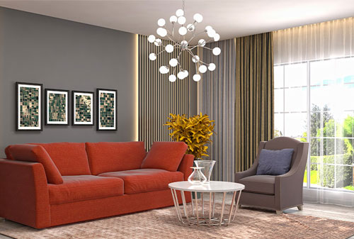 Làm mới không gian sống với đèn chùm phòng khách hiện đại