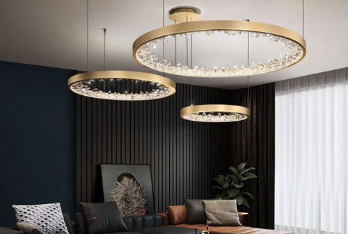 Lựa chọn đèn chùm led pha lê phòng khách cho nội thất hiện đại
