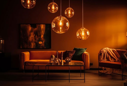 Phong cách đèn trang trí phòng khách đẹp