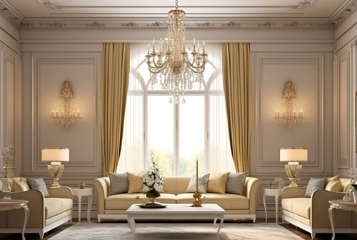 Sử dụng đèn chùm tân cổ điển trang trí cho không gian sang trọng