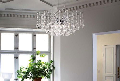 Trang trí cho không gian nội thất đẹp với mẫu đèn chùm thủy tinh