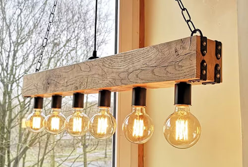 Trang trí không gian thêm sang trọng bằng đèn chùm bằng gỗ đẹp