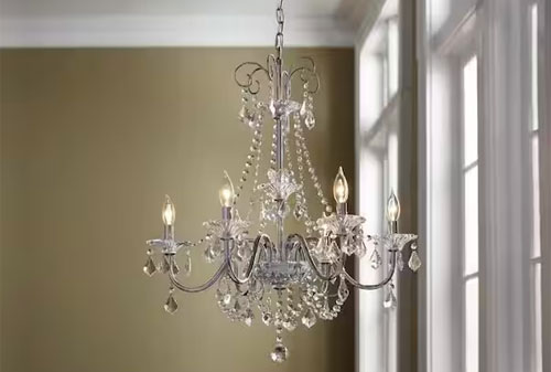 Tư vấn cách trang trí căn phòng với mẫu đèn chùm pha lê 6 bóng