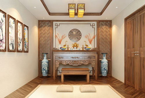 Tư vấn chọn đèn trần phòng thờ theo diện tích và phong cách nhà