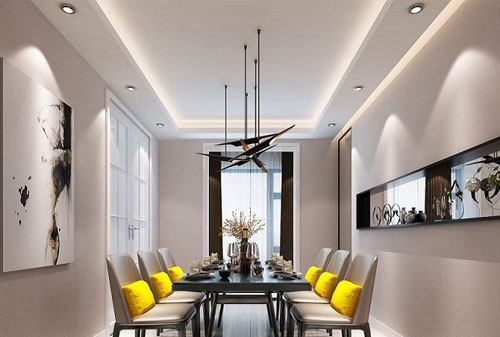 Ý tưởng trang trí phòng ăn bằng đèn LED âm trần độc đáo