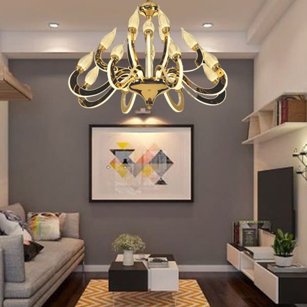 Đèn chùm led phòng khách, chung cư, nhà hàng 16 tay D900mm EC-C2098/16