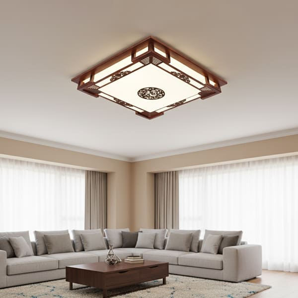 Đèn mâm ốp trần gỗ D520mm AN-MG10147 Đèn mâm ốp trần gỗ D520mm AN-MG10147