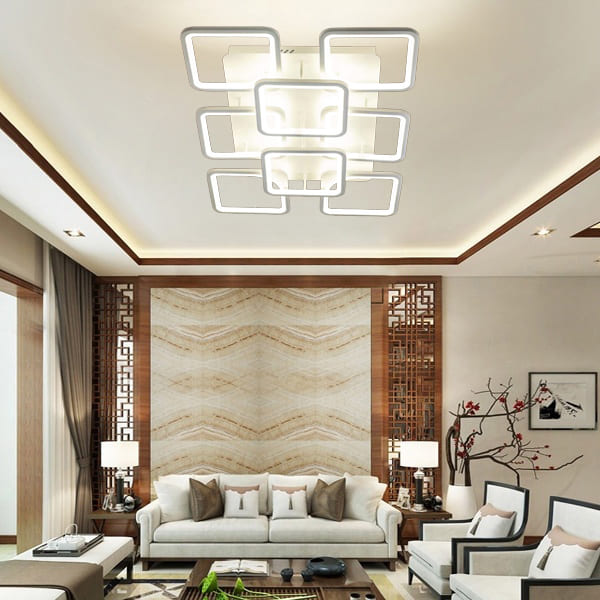 Đèn ốp trần trang trí phòng khách led 3 chế độ 900x600mm VA-MT0057/6+2