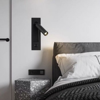 Đèn âm tường gắn đầu giường phòng ngủ có đèn chiếu điểm L60mm EC-V954