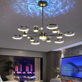 Đèn chùm thả trần phòng khách có hiệu ứng ánh sáng D1300mm DR-NC692