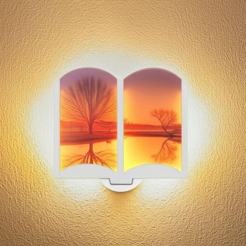 Đèn treo tường led hình quyển sách đang mở trang trí phòng ngủ DR-V529