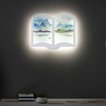 Đèn treo tường led hình quyển sách đang mở trang trí phòng ngủ DR-V533