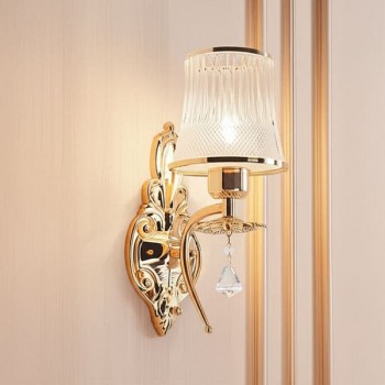 Đèn gắn tường chao thủy tinh trong phòng ngủ chung cư DR-NV8563/1