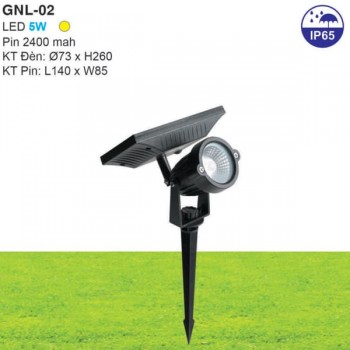 Đèn cắm bãi cỏ năng lượng mặt trời soi bụi cây, cảnh quan 5W HP-GNL02