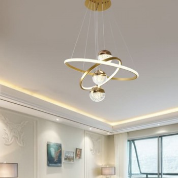 Đèn led thả trần trang trí bàn ăn 3 chế độ ánh sáng D600mm VA-T1033