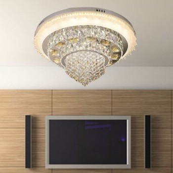 Đèn mâm ốp trần led tròn 3 chế độ màu gắn phòng khách D600mm AN-ML2101