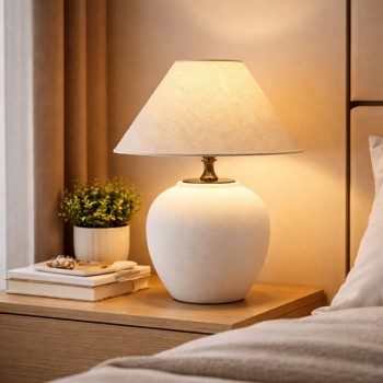 Đèn ngủ để bàn chao vải H450mm PH-DB0522