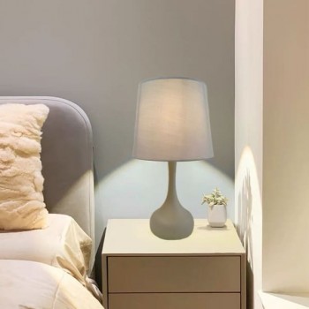 Đèn ngủ để bàn chao vải trang trí phòng ngủ nhỏ đẹp H450mm DC-DB057Xám