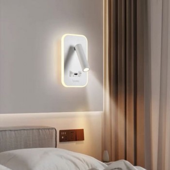 Đèn ngủ treo tường kết hợp đèn chiếu điểm + cổng USB L120mm EC-V943