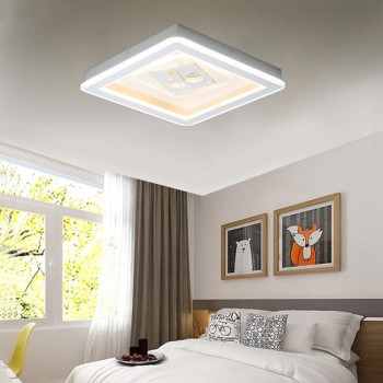 Đèn ốp trần led 3 màu trang trí phòng ngủ hiện đại 500x500mm HP-ML7186