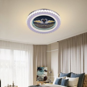 Đèn mâm ốp trần led tròn 3 chế độ gắn căn hộ chung cư D480mm HP-ML7195