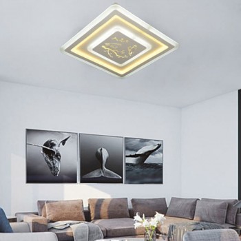 Đèn mâm ốp trần led vuông phòng khách nhỏ, phòng ngủ D500mm HP-MLB102