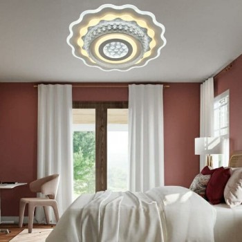 Đèn mâm ốp trần led 3 chế độ màu trang trí phòng ngủ D500mm AN-MH5157