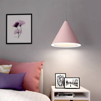 Đèn thả đơn 1 bóng sơn màu hồng gắn tab đầu giường D250mm DC-THD38HỒNG