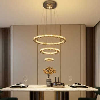 Đèn thả pha lê 3 vòng D500x300x150mm EC-TBA74
