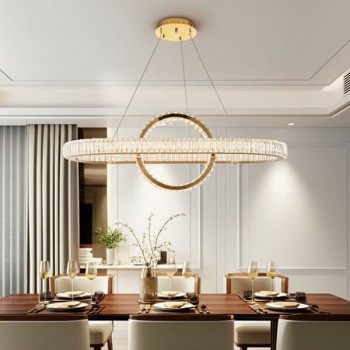 Đèn thả pha lê phòng khách L950mm EC-T6273