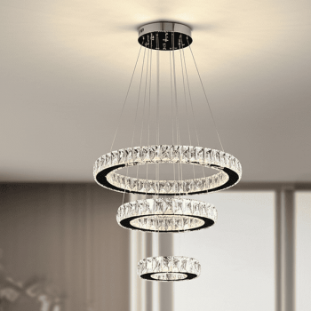 Đèn thả pha lê 3 vòng led trang trí bàn ăn D560-400-200mm VA-TPL7201