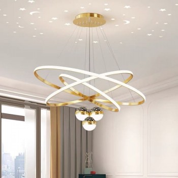Đèn trần phòng khách đẹp kết hợp hiệu ứng ánh sáng D800mm PH-TH8217-24