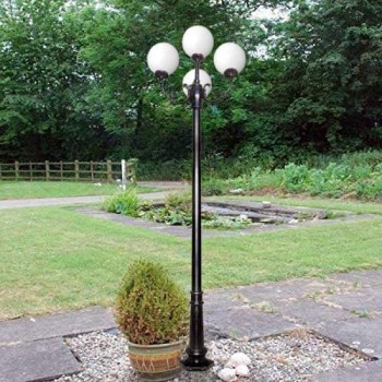 Đèn trụ sân vườn ngoài trời 4 bóng cầu bằng nhựa H2900mm EC-TRU027