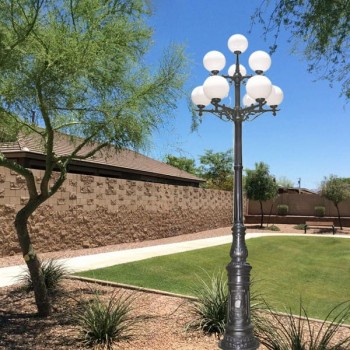 Trụ đèn chiếu sáng sân vườn và công viên 10 bóng H4000mm TT-1017/6+3+1