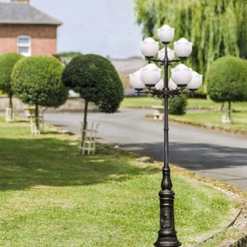 Trụ đèn chiếu sáng sân vườn và công viên 10 bóng H4100mm TT-2016/6+3+1