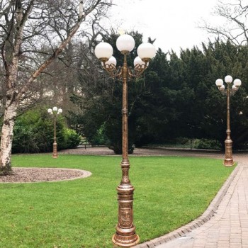 Trụ đèn chiếu sáng sân vườn, công viên loại 5 bóng H3000mm TT-2437/4+1