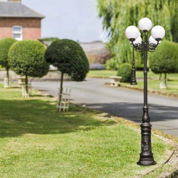 Trụ đèn chiếu sáng sân vườn, công viên loại 5 bóng H3550mm TT-2438/4+1