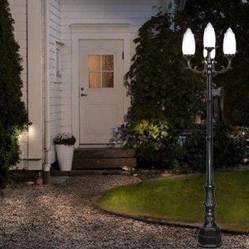 Trụ đèn chiếu sáng sân vườn, công viên loại 4 bóng H3400mm TT-3707/3+1