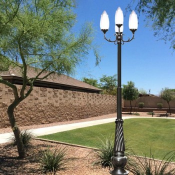 Trụ đèn chiếu sáng sân vườn, công viên loại 4 bóng H3900mm TT-3709/3+1