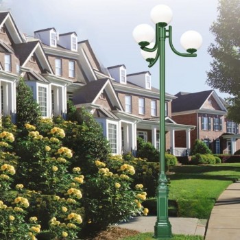 Trụ đèn chiếu sáng sân vườn, công viên loại 4 bóng H4070mm TT-3878/3+1