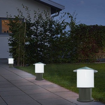 Đèn trụ sân vườn trang trí ngoài trời chao nhựa D260xH400 TT-TP4437C